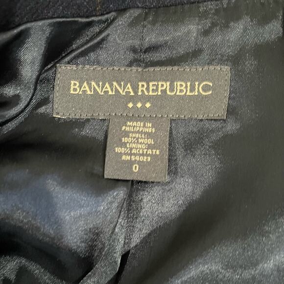 NEW Banana Republic Wool Windowpane Plaid Academia Portrait Blazer Jacket 0 NWOT - Picture 15 of 16